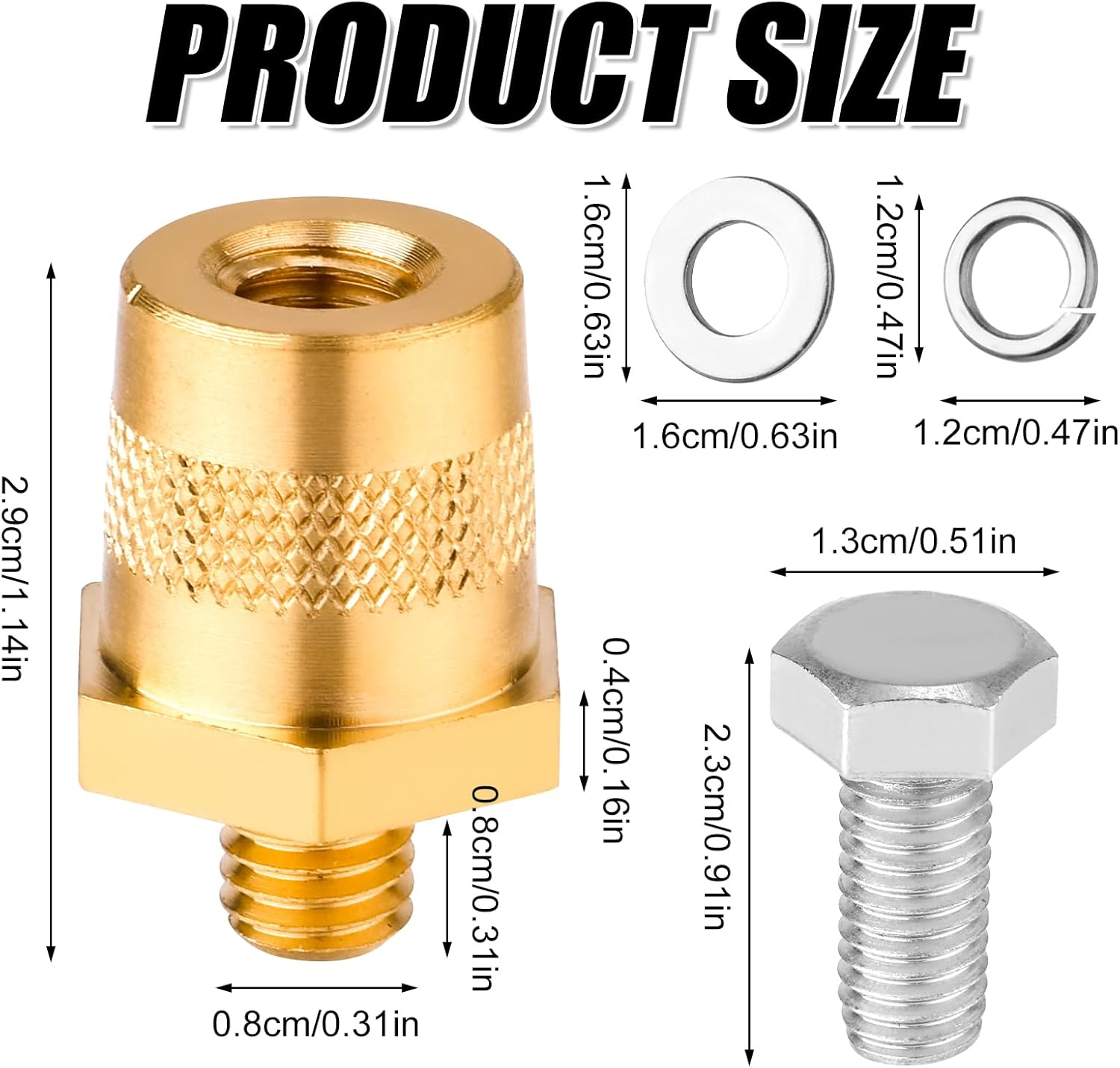 2 Packs Battery Terminal Connectors Set, Battery Post Terminals Battery Post Adapter Auto Battery Post Terminals Connectors for M8 Top/Side Terminal Charging Posts image number 2