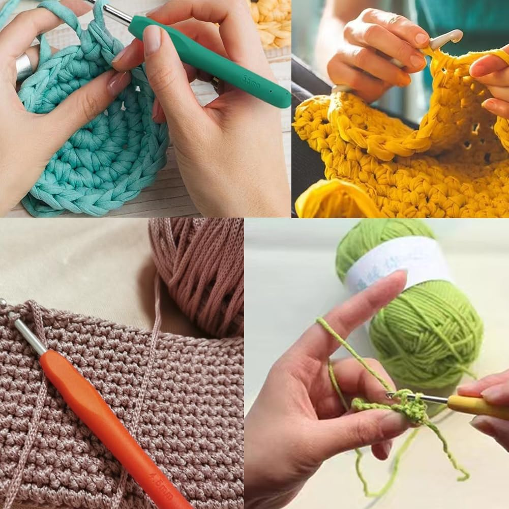 Crochet Hooks Set, Ergonomic Handle Crochet Hook Needles for Arthritic Hands, Knitting & Crochet Supplies for Beginners, Extra Long Crochet Needles Size (2.0Mm-6.0Mm) 9 Pack image number 4