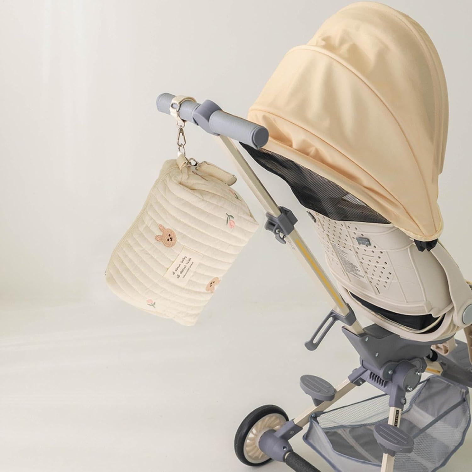 Toddler Diaper Bag, Spacious Portable Nappy Pouch, 9.84 X 6.69 X 3.94 Inches Convenient Compact Sturdy Baby Stroller Diaper Storage Organizer for Outdoor Shopping and Travel image number 1