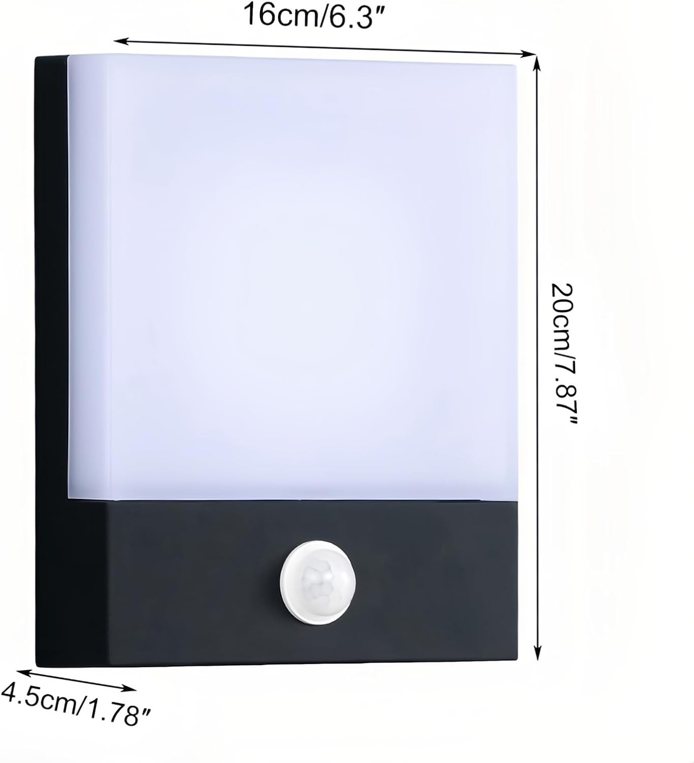 Lancoon Outdoor Wall Sconce with Body Sensing LED Soft Lights Induction Probe Waterproof Exterior Anti-Rust Aluminum Easy to Use for Courtyard Balcony Garden Porch