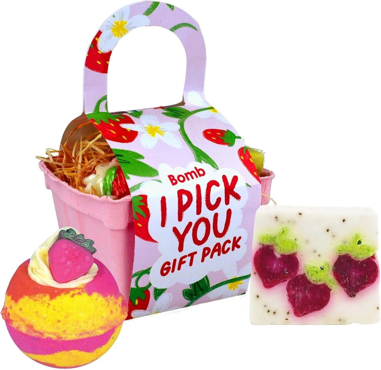 Bomb Cosmetics I Pick You Punnet Bath Bomb & Soap Bar Set Gift Box image number 2