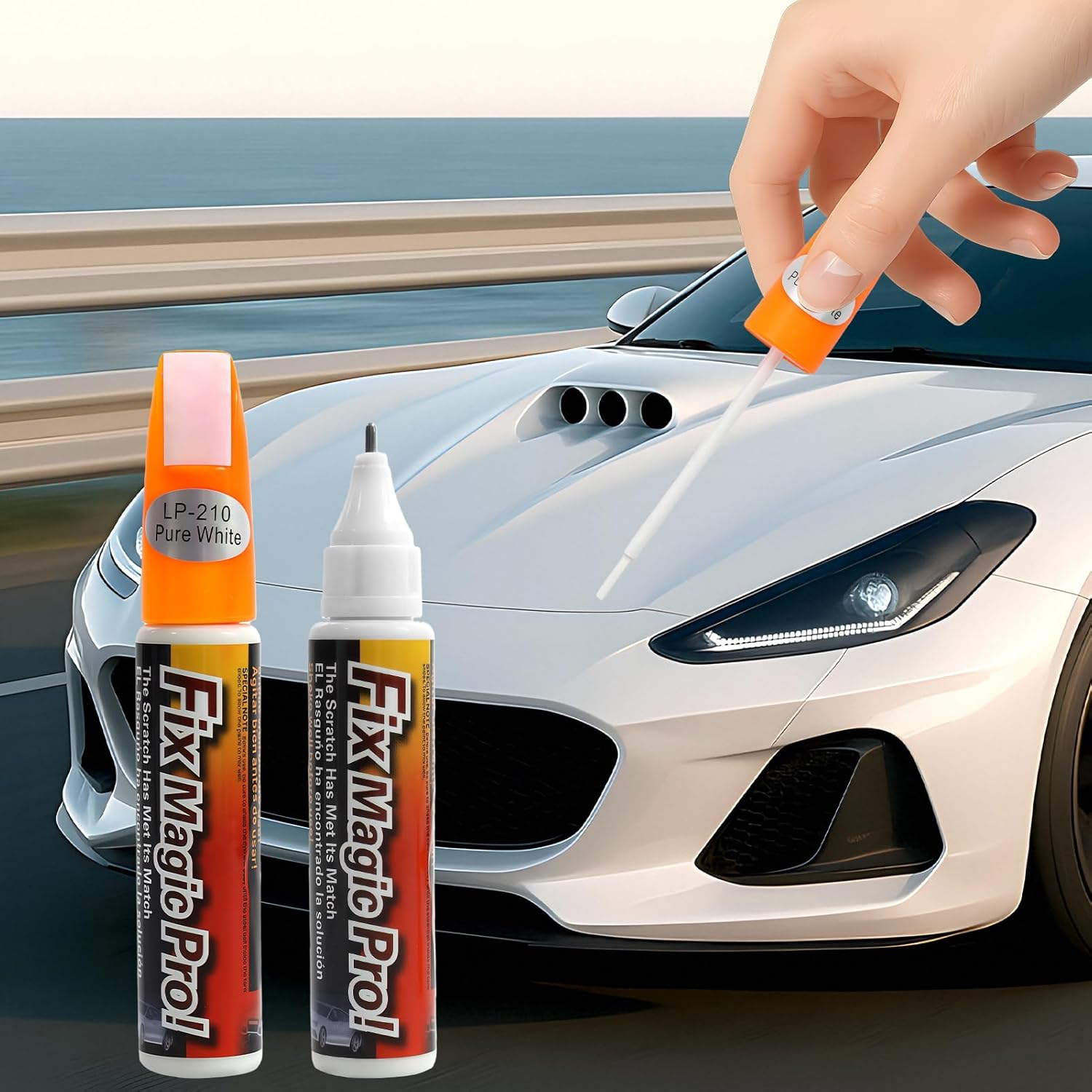 White Car Touch up Paint Pen, 12Ml 2-In-1 Scratch Repair Pen with Alloy Tip & Brush and Colour Match Cap, Quick Fix for Minor Scratches on Vehicle Paintwork Car Scratch Remover Pen image number 6