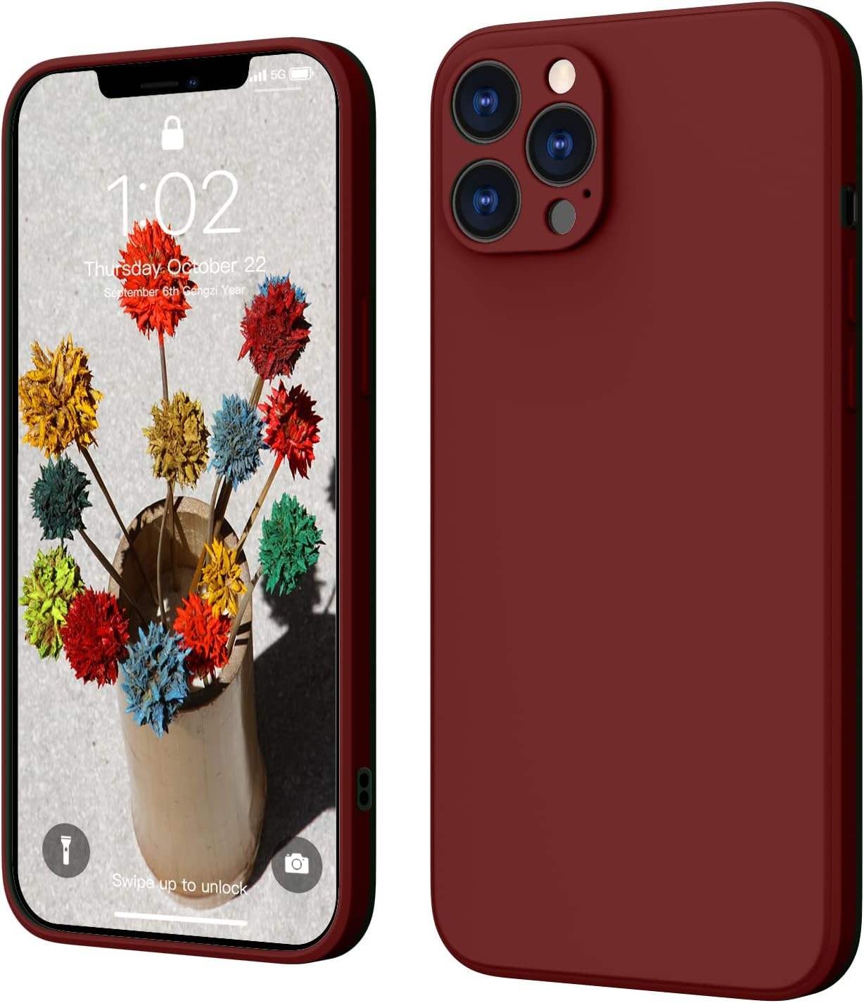 Silicone Case for Iphone 12 Pro, Ultra Thin Slim with Microfibre, Scratch-Resistant All-Round Protection Case, Light Green