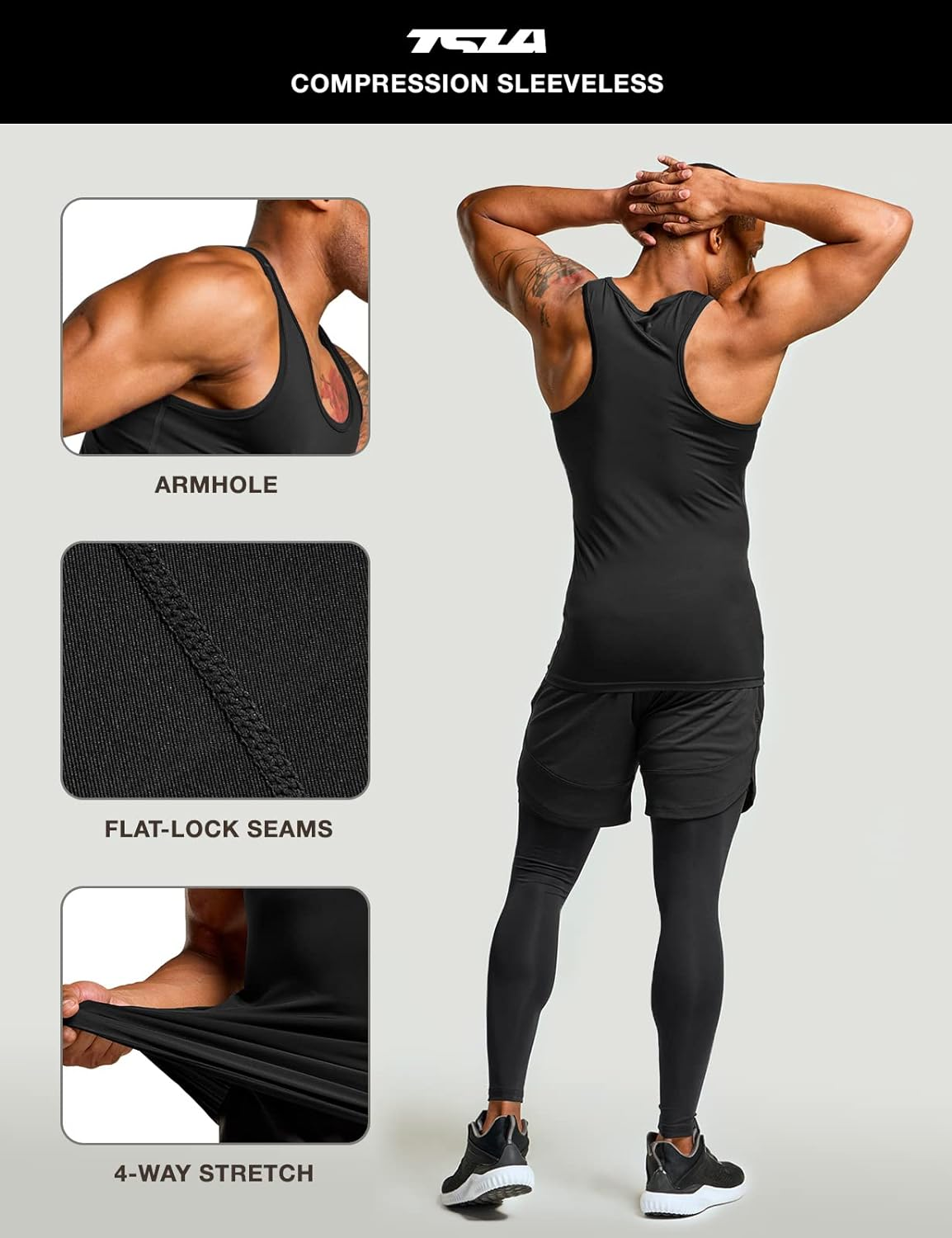 TSLA Men'S Cool Dry Compression Sleeveless Tank Top, Athletic Sports Running Basketball Workout Base Layer TM-MUN04-AUK Xx-Large image number 6