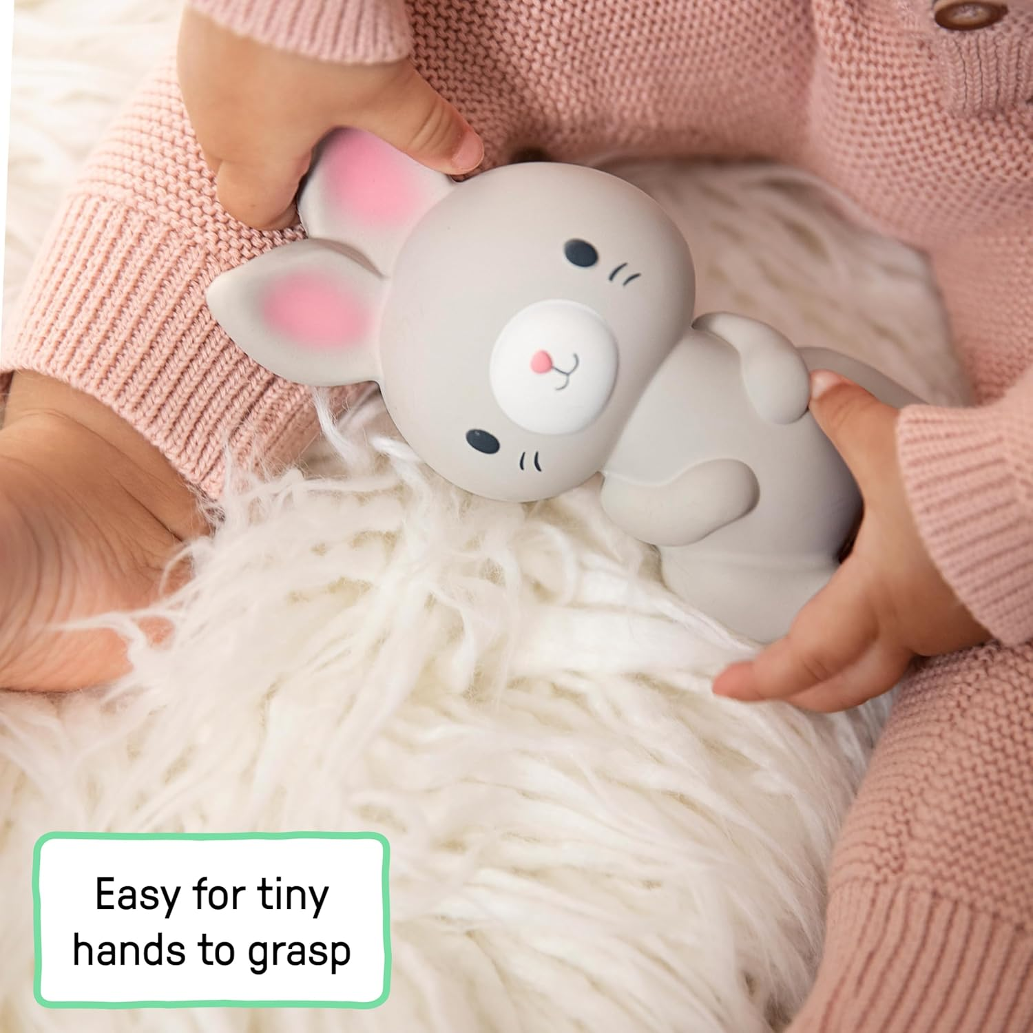 Ingenuity Sylvi Natural Rubber Teether 5.75" Toy, BPA Free, for Babies Ages 3+ Months, Multisensory image number 3