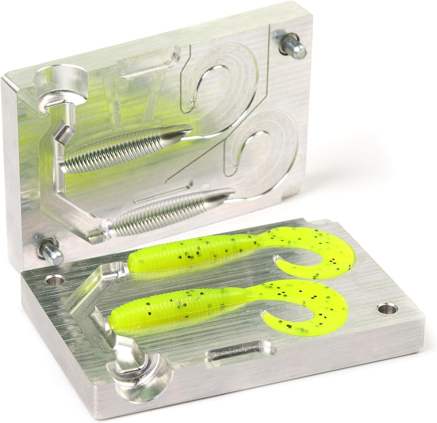 Soft Plastiс Mold Lure Making Injection Molds Fishing Lures Two Cavity Single Tail Grub 4'' Aluminium image number 4