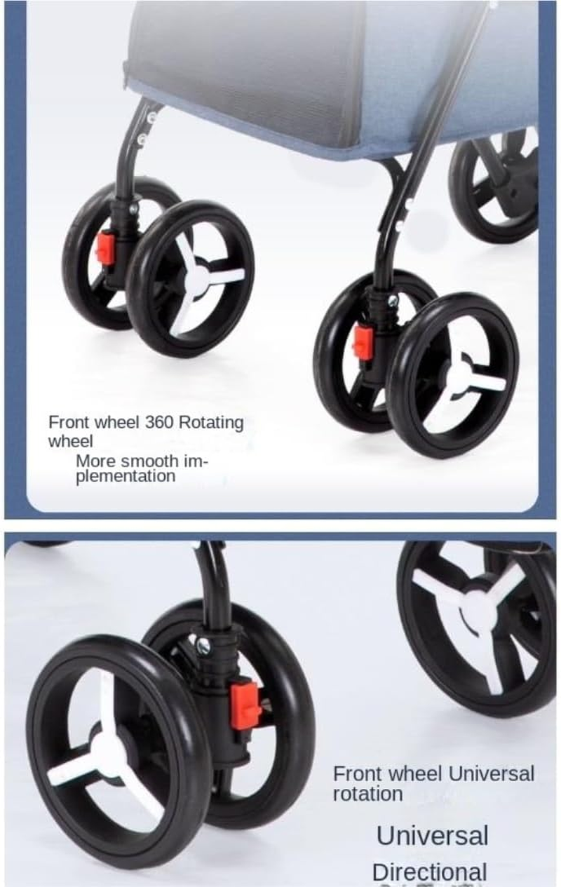 Pet Stroller Dog Stroller Cat Stroller Folding Pet Stroller with 4 Wheel Cat Stroller for Travel Walk Dog Stroller for Small Medium Dogs & Cats Dog Pram Dog Cat(Color:Gray) image number 6