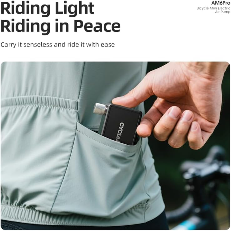 Mini Electric Bicycle Pump,130Psi Auto Stop Bicycle Air Pump with Memory Function, Presta and Schrader Valve for All Bike, Type-C Rechargeable Battery image number 6