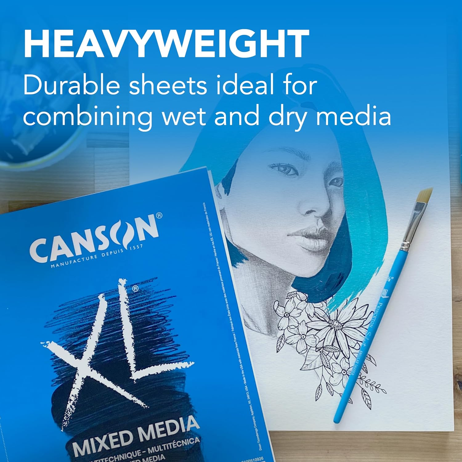 Canson 100510927 XL Series Mix Paper Pad, 98 Pound, 9 X 12 Inch, 60 Sheets, 1-Pack image number 5