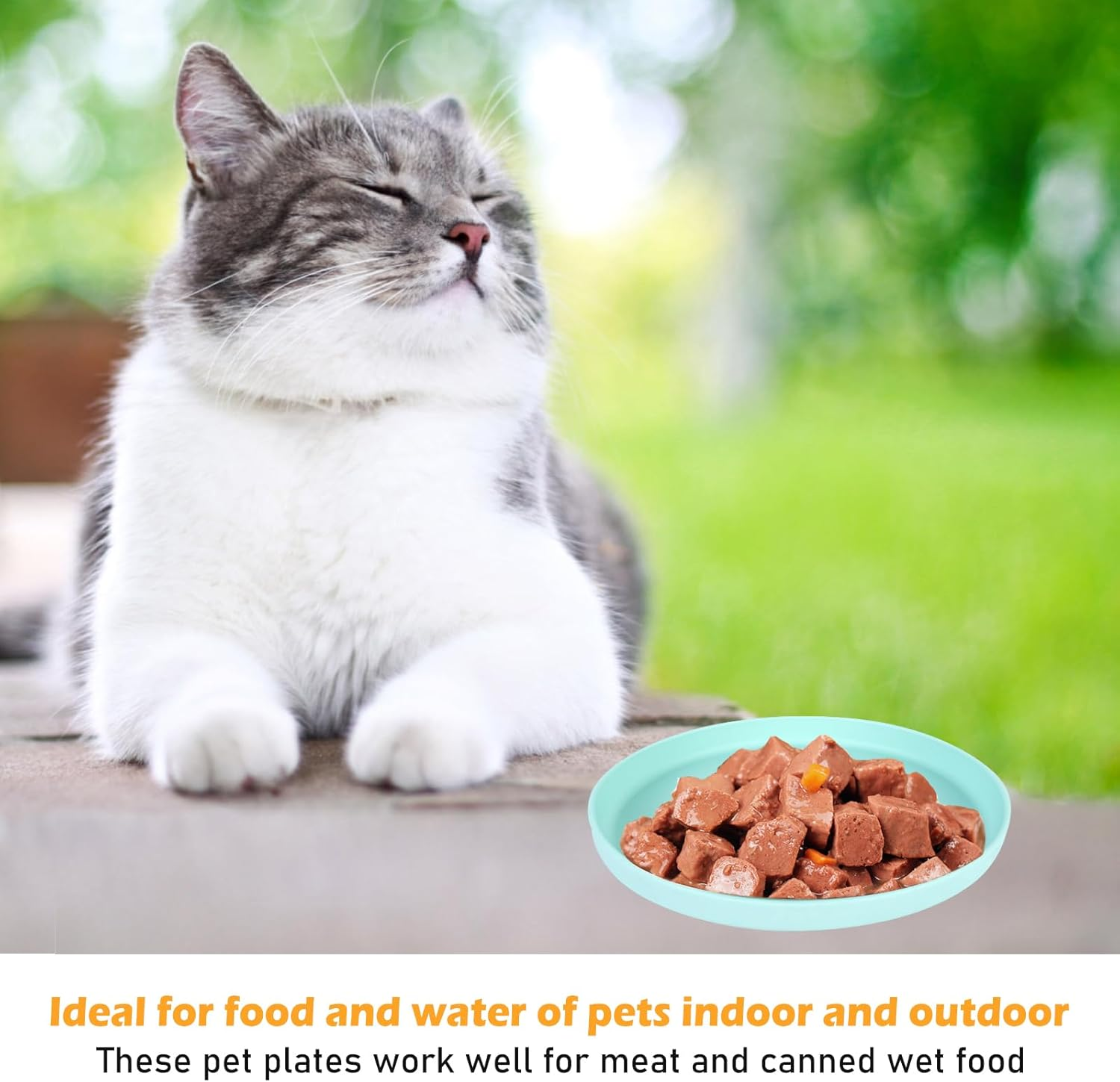 Pack of 3 Feeding Bowls for Cats, Colourful Cat Bowls, Feeding Bowl, Flat Cat Bowl, Silicone Bowl, Wide Drinking Bowl, Cat Bowl for Dry Food and Wet Food, Water Bowl image number 3