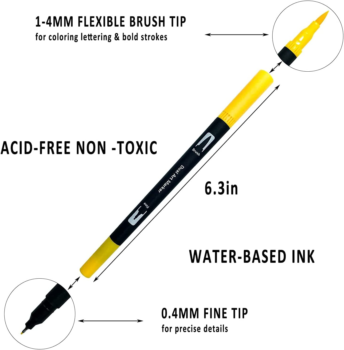 ZDY Dual Brush Pen Art Markers,12 Colored Highlighter Pen Brush and Fine Tip Markers for Kids Adult Coloring Books Bullet Journals Planners, Note Taking Coloring Writing, DIY Card Making image number 1
