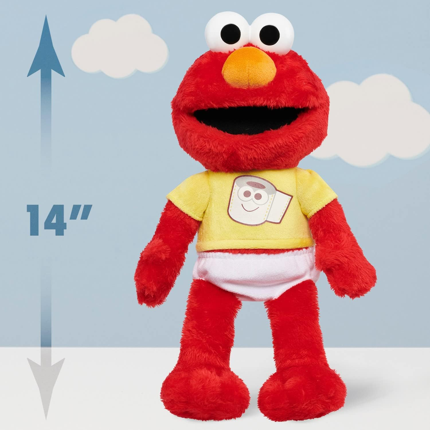 SESAME STREET Potty Time Elmo 12-Inch Sustainable Plush Stuffed Animal, Sounds and Phrases, Potty Training Tool, Officially Licensed Kids Toys for Ages 18 Month by Just Play, Medium image number 3