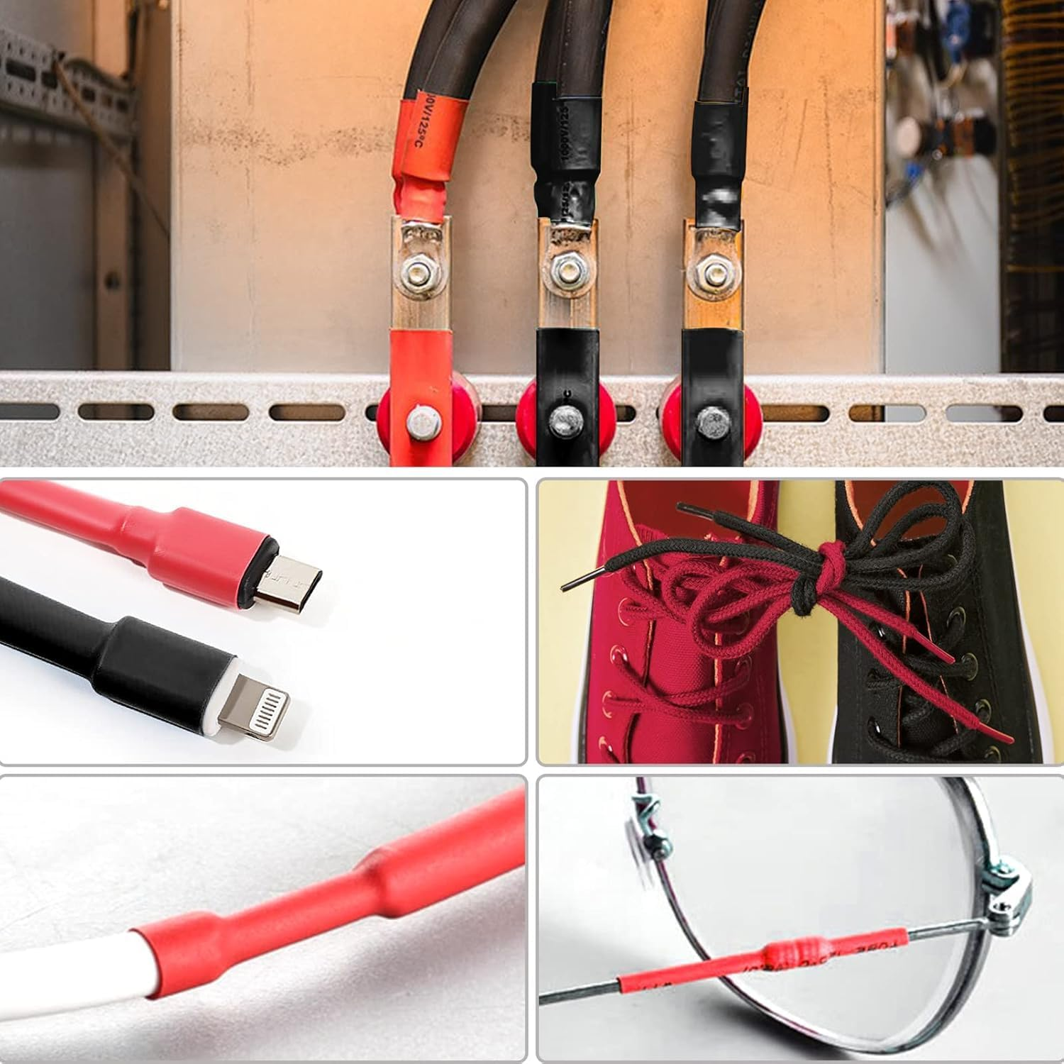 400 Pcs Heat Shrink Tubing Kit, 3:1 Ratio Heat Shrink Wrap Tubing Kit, Electrical Insulation Cable Sleeve,7 Sizes Cable Wire Heat Shrink Tub for Home and Industrial image number 3