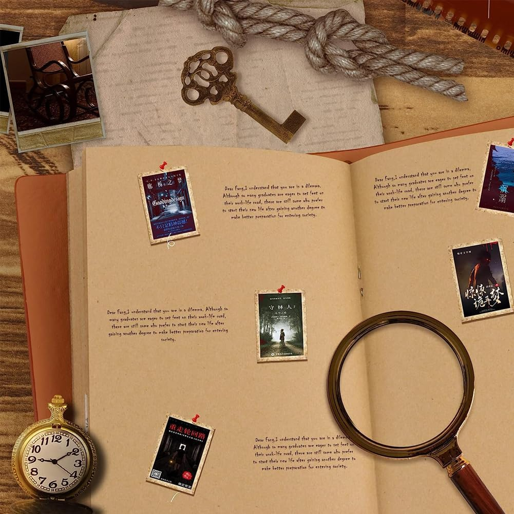 Travel Journal Notebook, Pyhot Vintage Retro Handmade Leather Journal Refillable Note Book with Kraft Paper, Lined Paper and Card Pocket,4.72 X 7.87Inch (Wine) - Brown image number 3