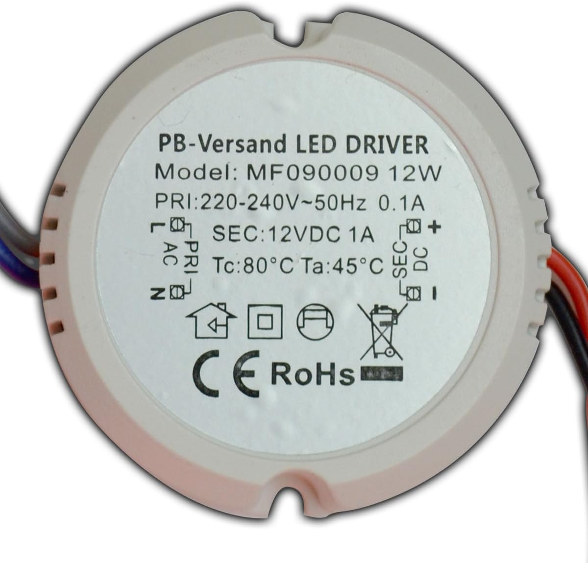 LED Transformer 12 Watt 12 V DC round Circular Light Bulb Transformer Power Supply Driver Ballast Flush-Mounted Box Distribution Box image number 4