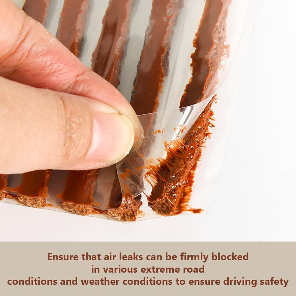 100PCS Tire Repair Strips, Vulcanized Rubber Tire Plugs, Instant Flat Fetus Fix Strips, High-Adhesion Vulcanized Rubber for All Vehicles image number 4