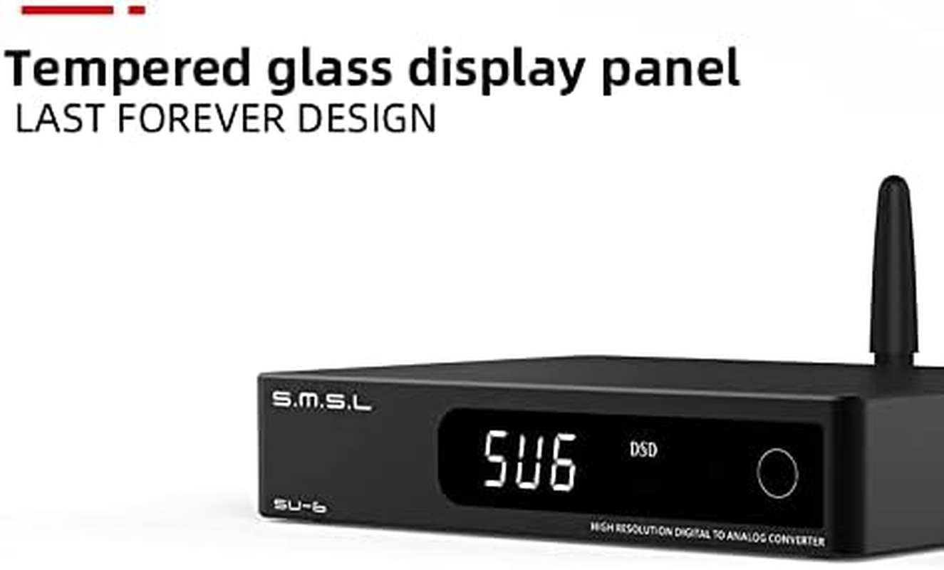 S.M.S.L SU-6 DAC ES9038Q2M XMOS DSD Pcm768Khz/32Bit Bluetooth 5.0 LDAC USB Decoder (Black) image number 5