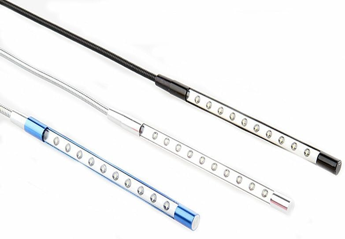 Flexible USB 10 LED Light Lamp for Keyboard Reading Notebook Laptop, Flexible Gooseneck Design，Adjustable, Soft White Light, Low Power, 1W, 5V DC image number 3