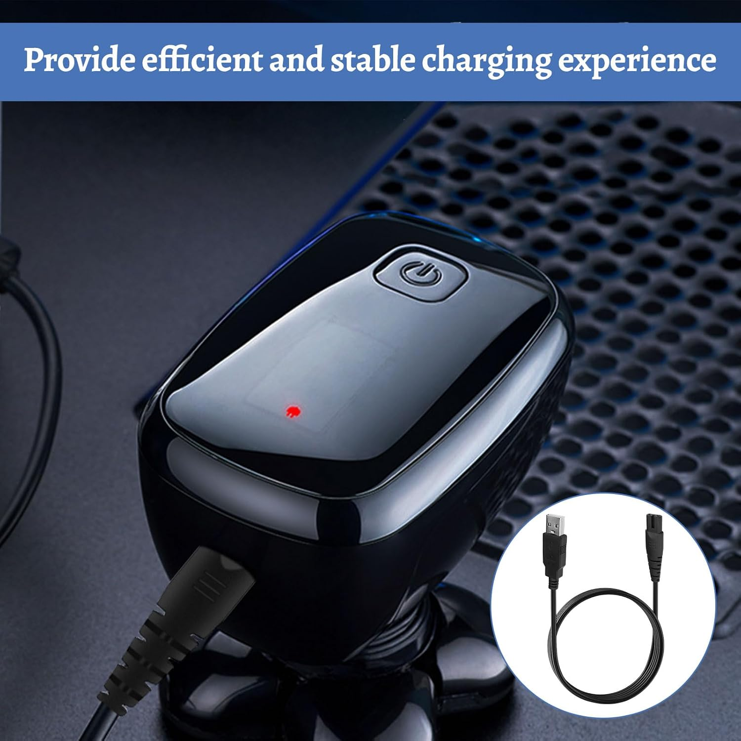 Ruinous 1.2M Black USB Charging Cable for Skull Shaver, Trimmer, Compatible with Philips Trimmer Charger, Palm, Pitbull Gold PRO image number 2