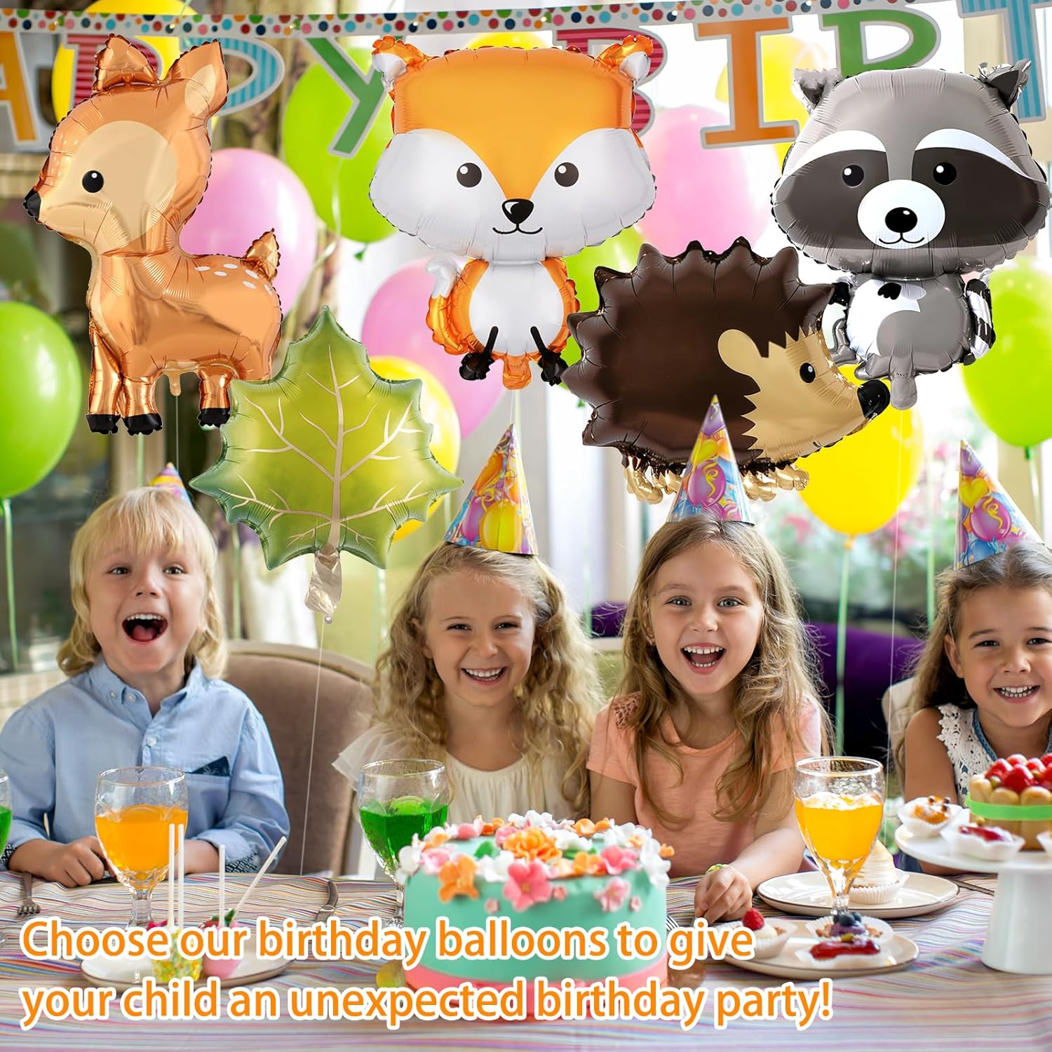 KUAOOAUK 12Pcs Forest Animal Balloons, Woodland Baby Shower Decorations, Birthday Party Decorations Animal Balloon, Safari Themed Animals Birthday Balloons, Balloon Animal Kit for Boys Girls Camper image number 4