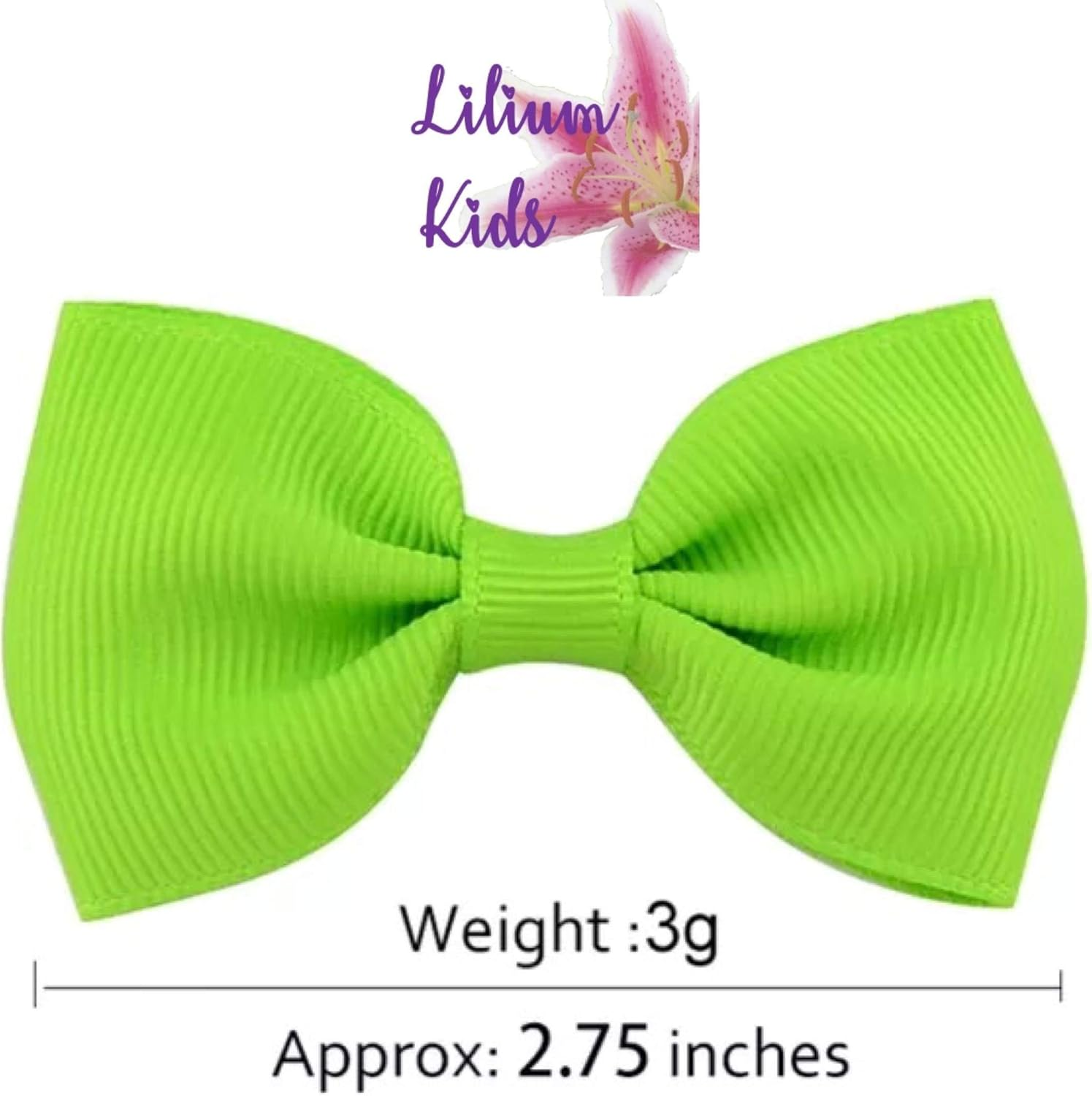 Purple Hair Bows Clips Slides Grips 2.7" Inch Soft Ribbon Small Straight School Hairbows for Girls 10Pcs image number 1