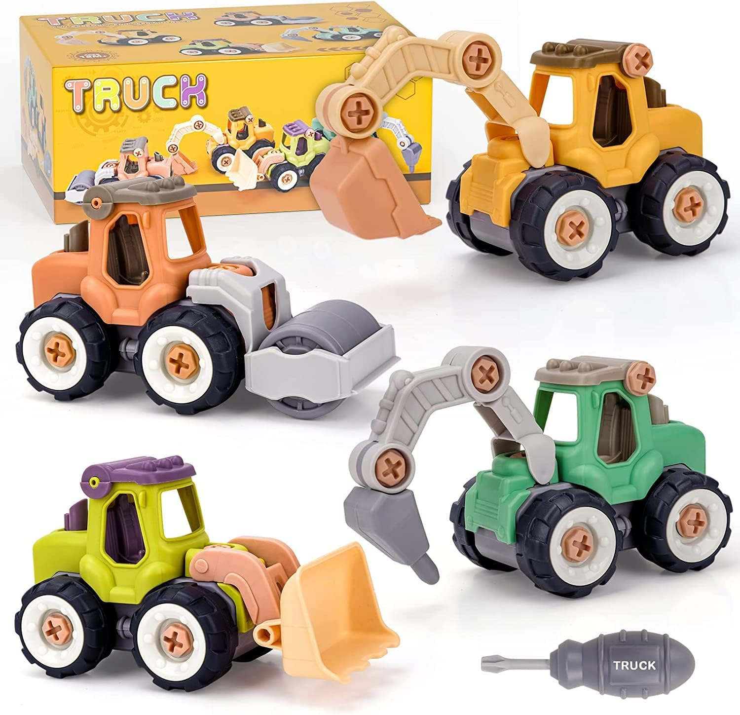 Take Apart Play Vehicles Set 4 PCS for Toddlers - Great Gifts for Boys image number 6