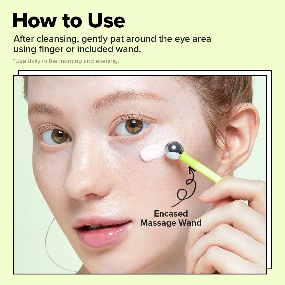 I DEW CARE Eye Cream with Applicator - Glow-Key Guava Extract, Vitamin C, Hyluronic Acid & Niacinamide for under Eye Treatment, Brightening & Hydrating, Stoking Stuffers for Women, 0.50 Fl Oz image number 3