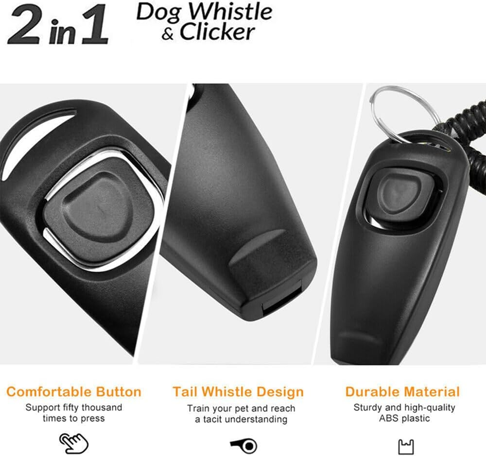 Dog Training Whistle Clicker Combo to Stop Pet Barking Obedience Train (Red) image number 4