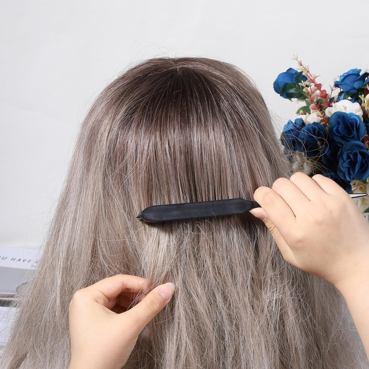 Teasing Boar Bristle Hair Brush for Women, Black Teasing Hair Brush Nylon Bristles Salon Styling Edge Boar Bristle Teasings-Brushs for Fine Comb Hair-Brushs for Edge Control Backcombing