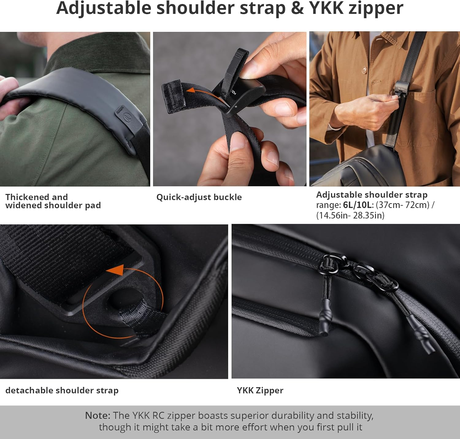 PGYTECH Onego Solo V2 Camera Sling Bag, 6L Crossbody Bag for Urban Travel Photographers, Mirrorless Camera Bag for Sony/Canon/Nikon/Dji Mavic/Air/Mini/Tripod/Laptop image number 4