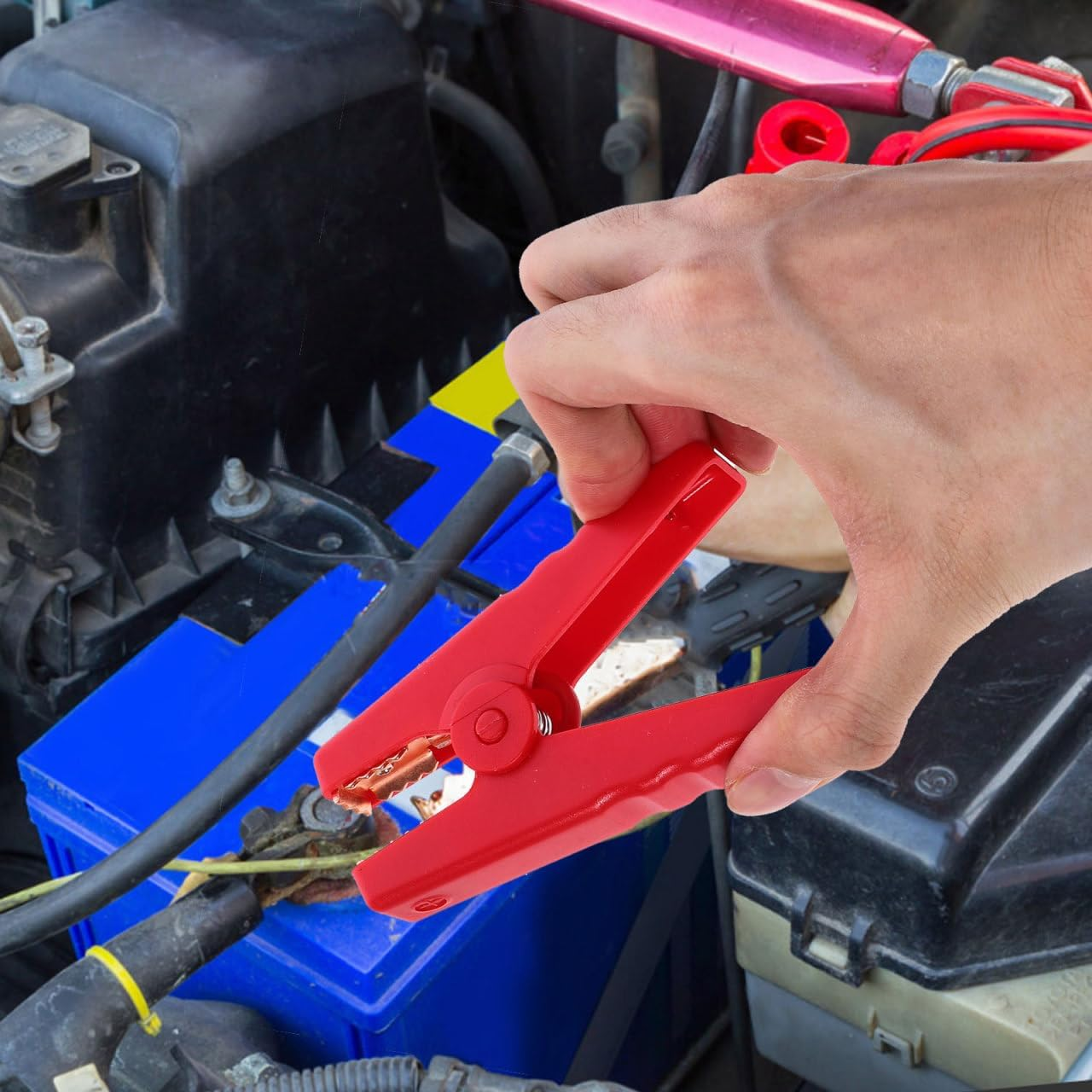 Gatuida Jump Starter Cable Replacement Jumper Cable Clamp 10Mm Battery Clamp for Car image number 1