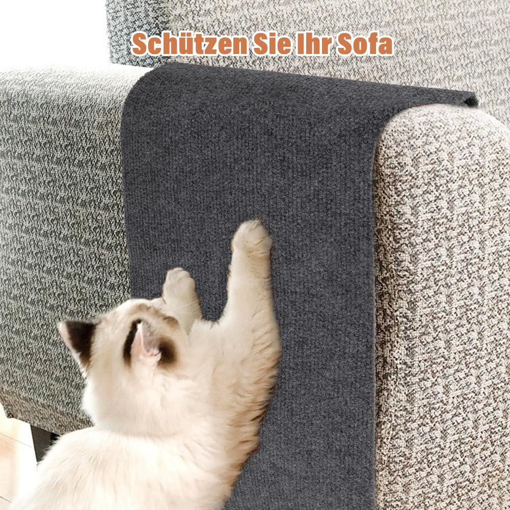 2 Pieces Climbing Cat Scratcher Stickers, Self-Adhesive Scratch Mat Cat Wall, DIY Scratch Mat Cat, Scratch-Resistant Protection, Furniture Floor Protection, Cat Scratching Board (Dark Grey, 30 X 100 image number 1