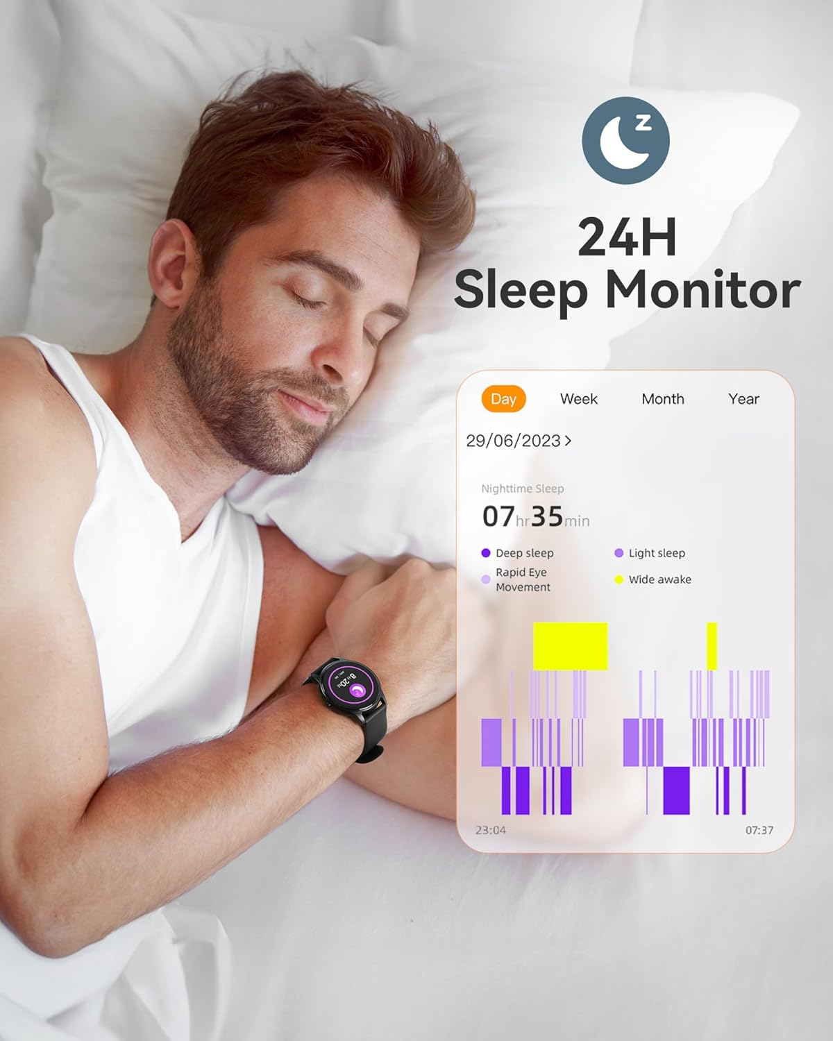 AGPTEK Smart Watch for Women, 5ATM Waterproof Smartwatch for Android and Ios Phones, Fitness Tracker Watch with 100+ Sports Modes, Heart Rate Monitor Pedometer Sleep Monitor, Black image number 5