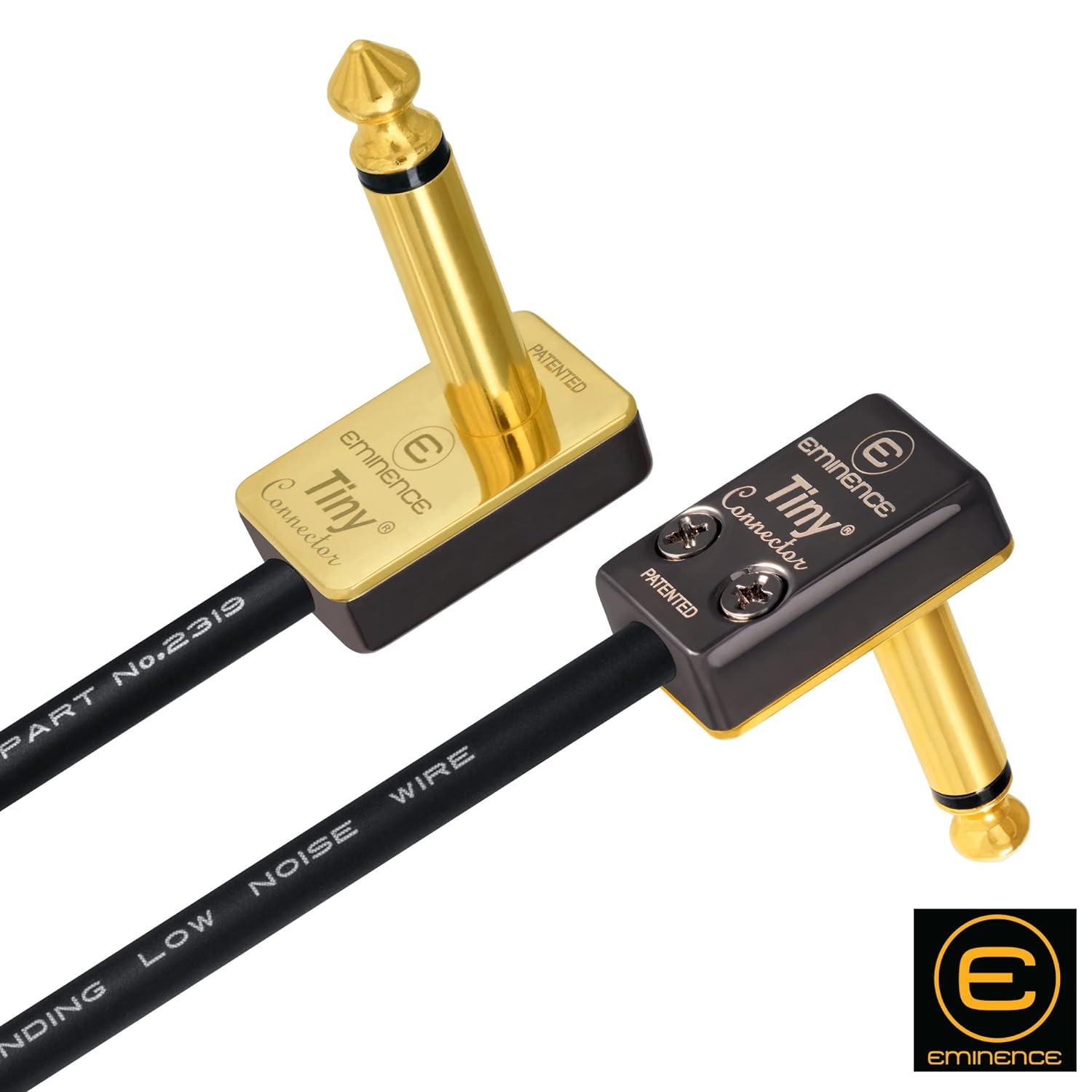 3 Units - 75 CM - Pedal, Effects, Patch, Instrument Cable Custom Made by WORLDS BEST CABLES &ndash; Made Using Mogami 2319 Wire & Eminence Tiny Gold Plated &frac14; Inch (6.35Mm) R/A TS Connectors image number 1