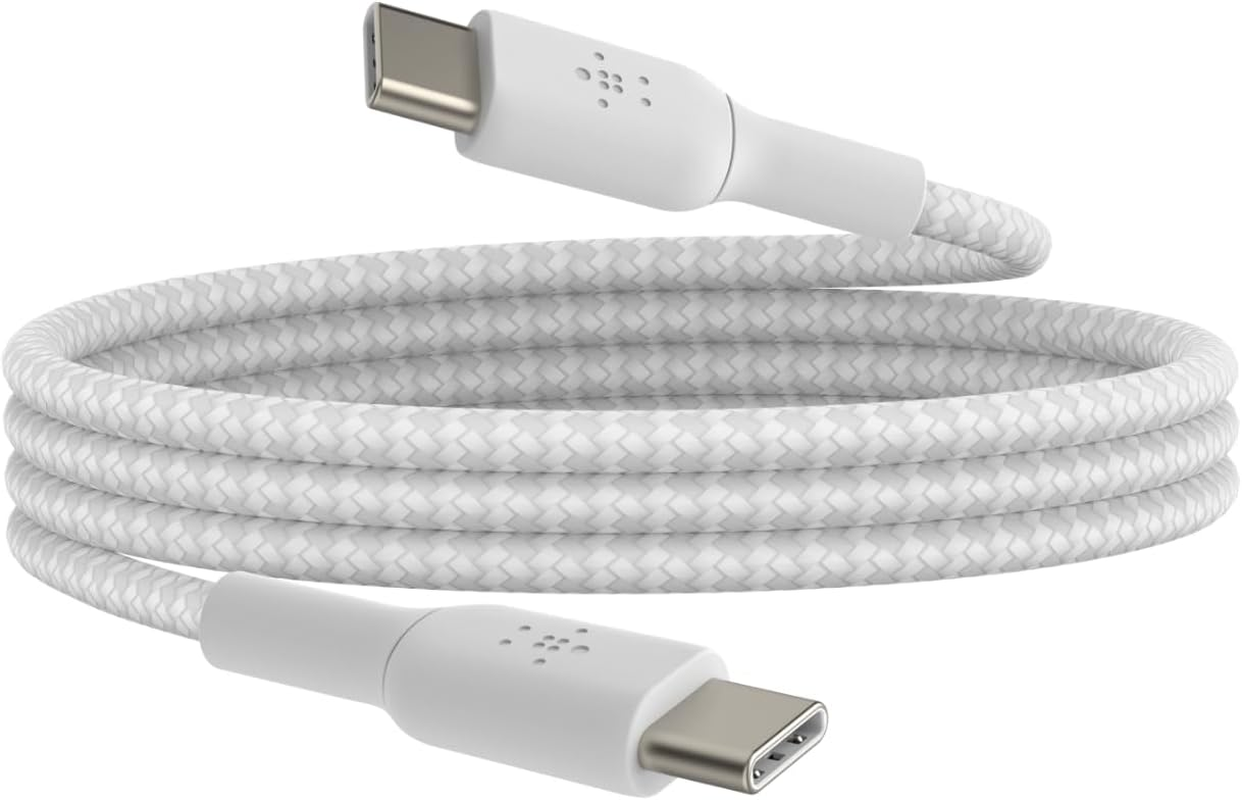 Belkin Cab004Bt1Mbk Braided USB-C to USB-C Cable (Boost Charge USB-C Cable, USB-C Fast Charge Cable for Note10, S10, Pixel 4, Ipad Pro and More) USB Type-C Fast Charging Cable, Black, 3.3 Feet