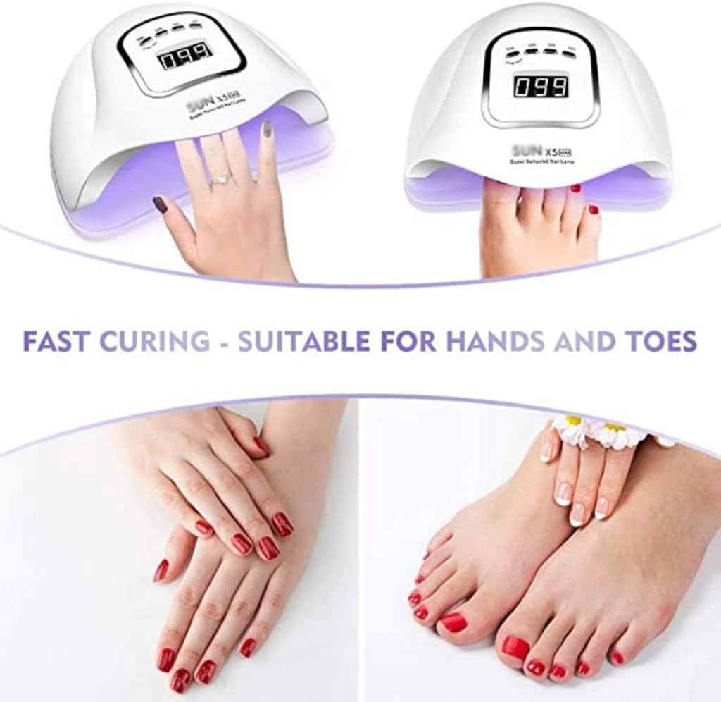 Nail Lamp120W Led Uv Nail Drying Lamp Fast Gel Nail Polish Curing Lamp Professional Salon Nail Dryer for Manicure Pedicure White image number 5