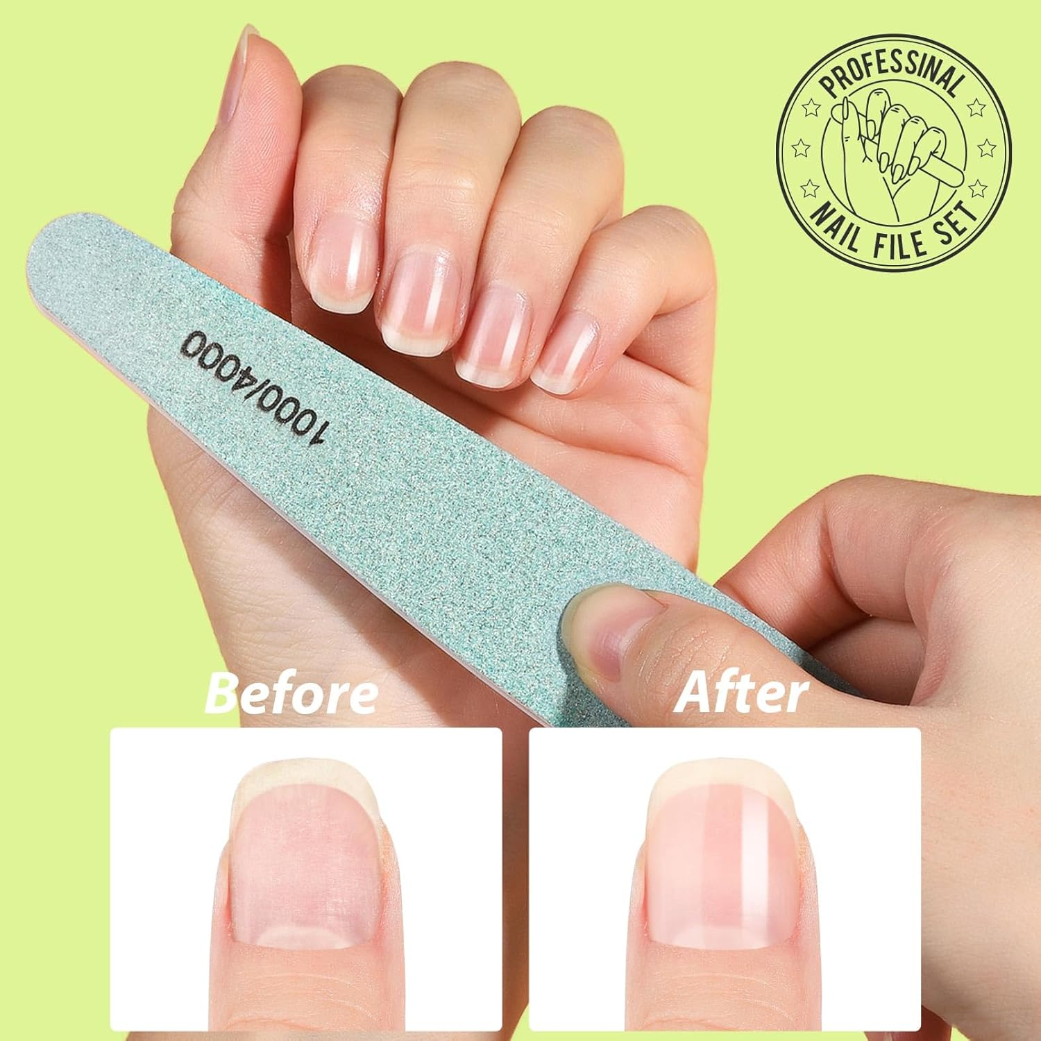 Teenitor Nail Buffer Blocks, 12Pcs Nail Files for Acrylic and Gel Nails, Emery Boards for Nails 100/180 Grit Nail File Set for Natural Nails image number 2