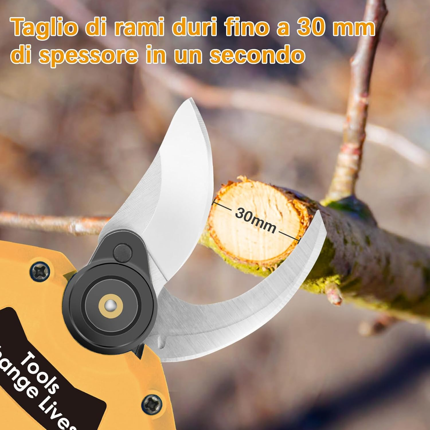 Electric Pruning Shears Cordless: Professional Gardening Scissors Heavy Duty with 2 X 2.0Ah Rechargeable Battery, LCD Display, 1.2 Inch (30Mm) Cutting Diameter - Tree Pruner for Garden Branches image number 3