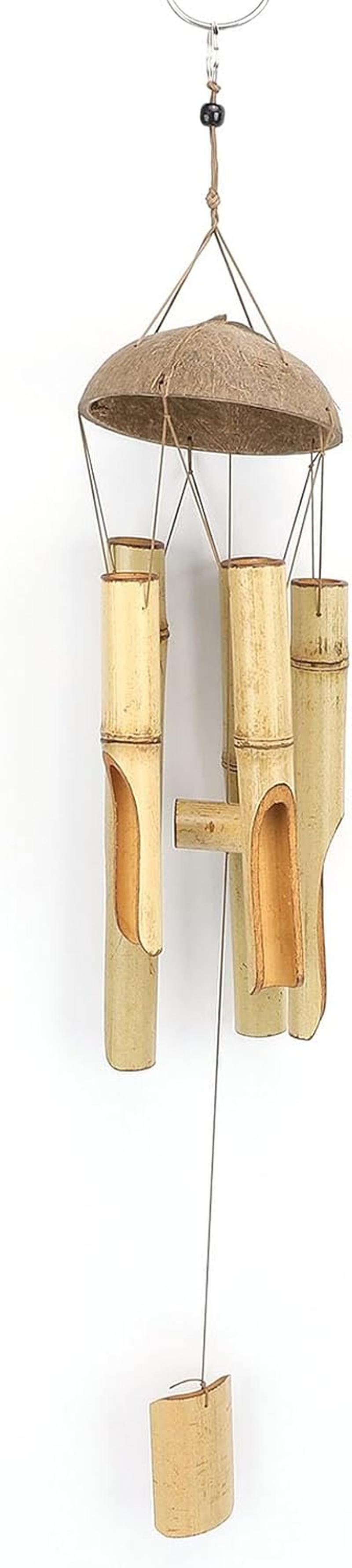 Bamboo Wind Chimes, Coconut Shell Top Hanging Decor Craft, Relaxing Melody for Garden Decor, Indoor Outdoor, Home, Balcony image number 2