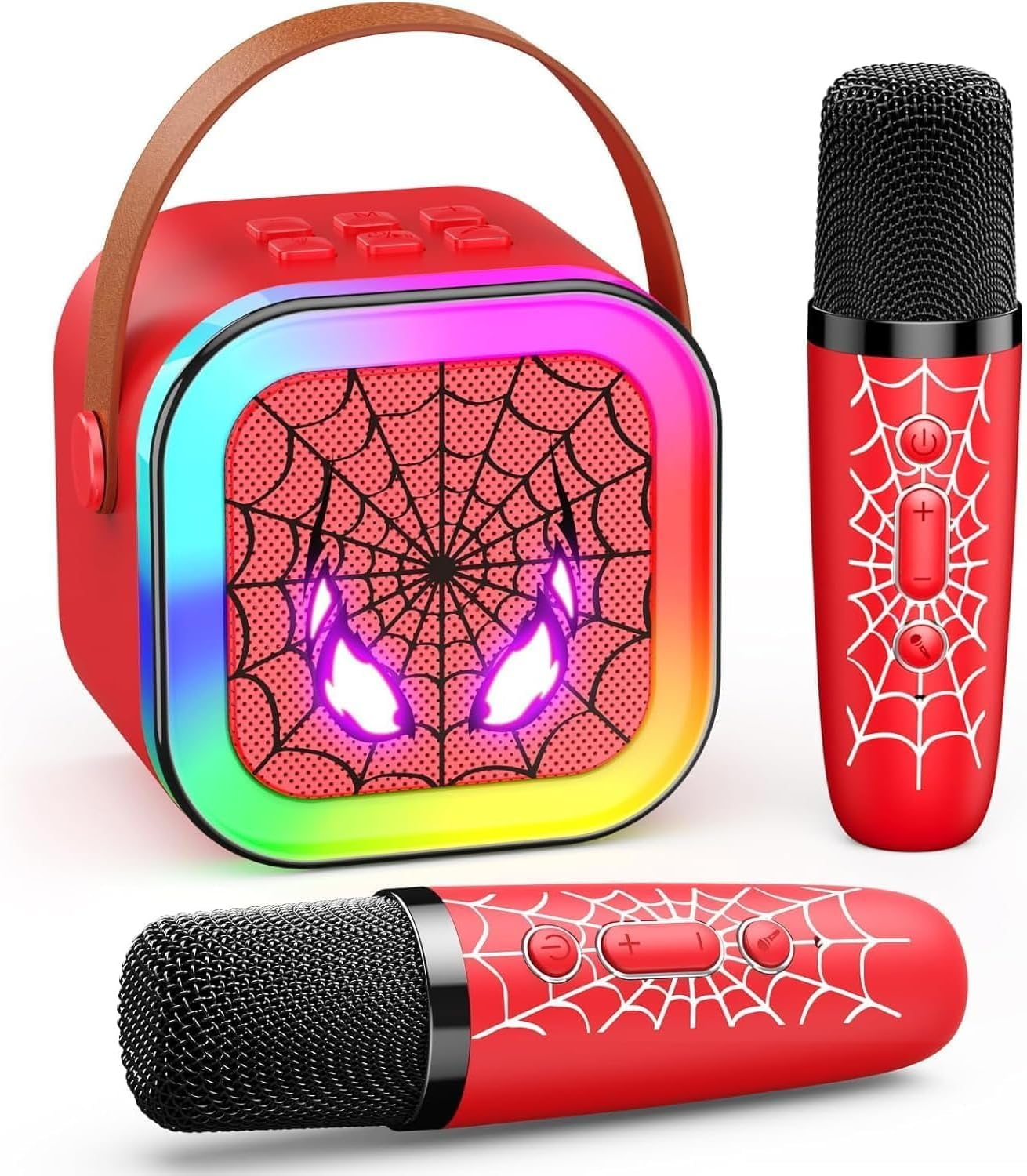 Karaoke Machine, Mini Portable Bluetooth Karaoke Machine with 2 Wireless Microphones, LED Lights, Speaker for Kids & Adults - Home Party, Birthday for Boys & Girls image number 3