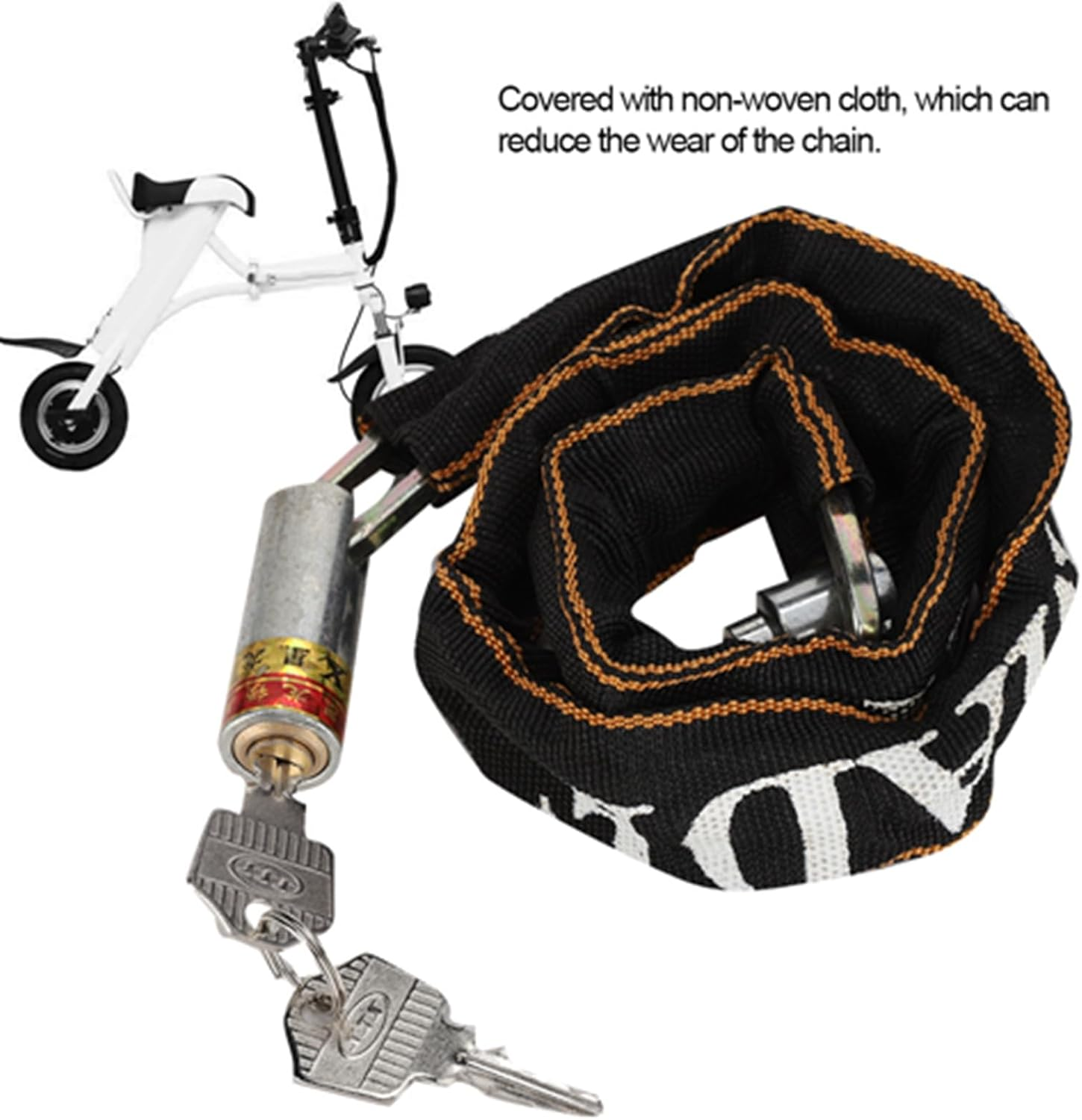 Mobility Scooter Accessories, 80Cm/31.5In Electric Scooter Lock, Bike Chain Lock with 2 Keys, Chain and Padlock for Motorcycle image number 2