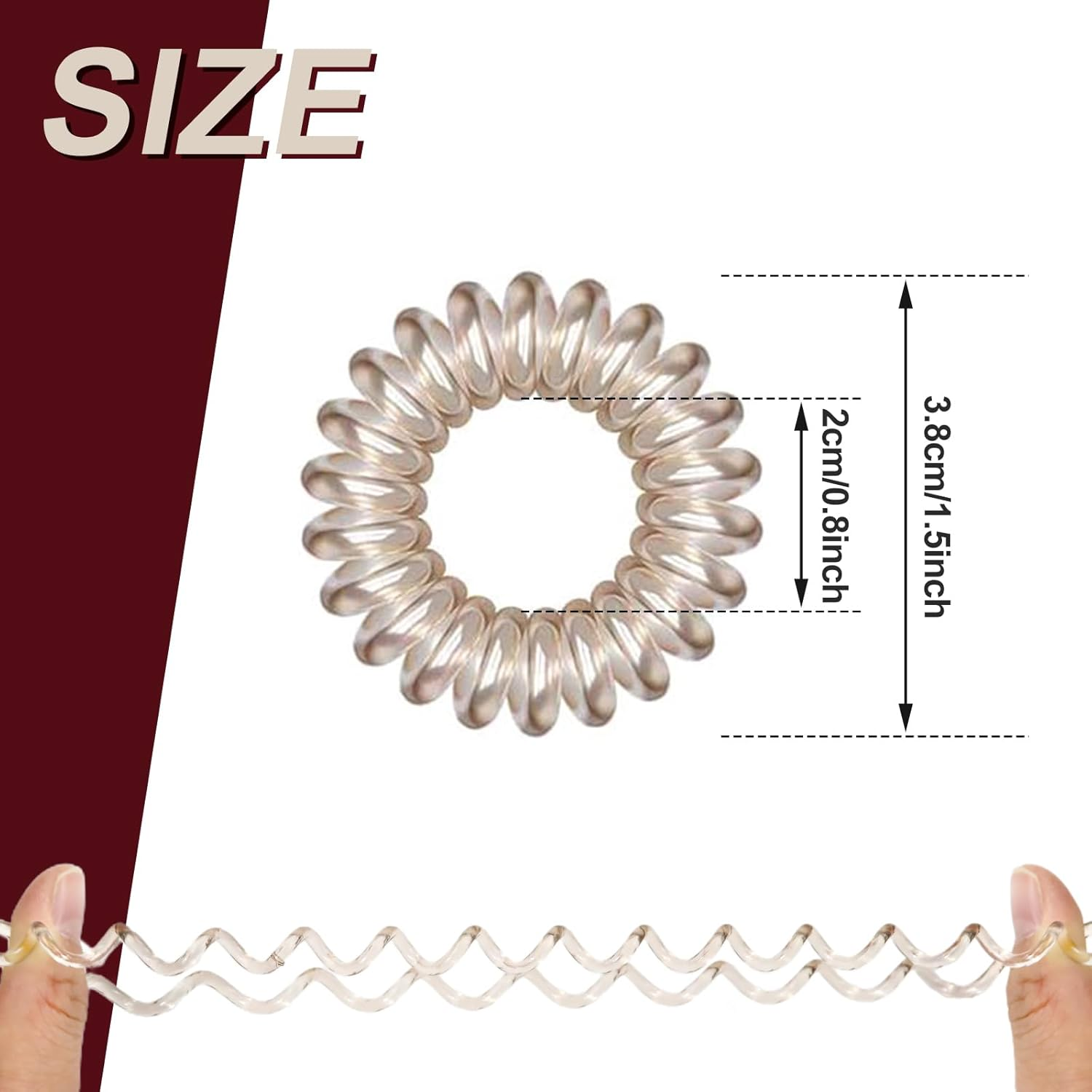 Sularpek 12 Pcs Spiral Hair Bobbles, Plastic Spiral Hair Ties, Spiral Hair Bobbles, No Crease Hair Bands, Phone Cord Bobbles Ponytail Holder for Women Girls image number 1