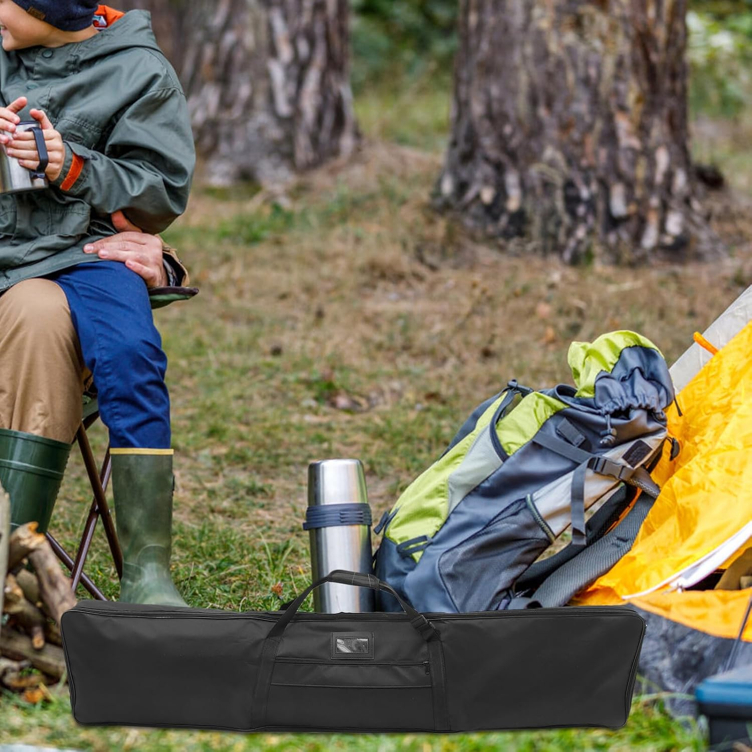 Cabilock Large Capacity Canvas Recurve Storage Bag with Internal Strap for Secure Hunting Gear Organization Multifunctional Tote and Shoulder Bag Fade-Resistant Material for Outdoor Camping image number 4