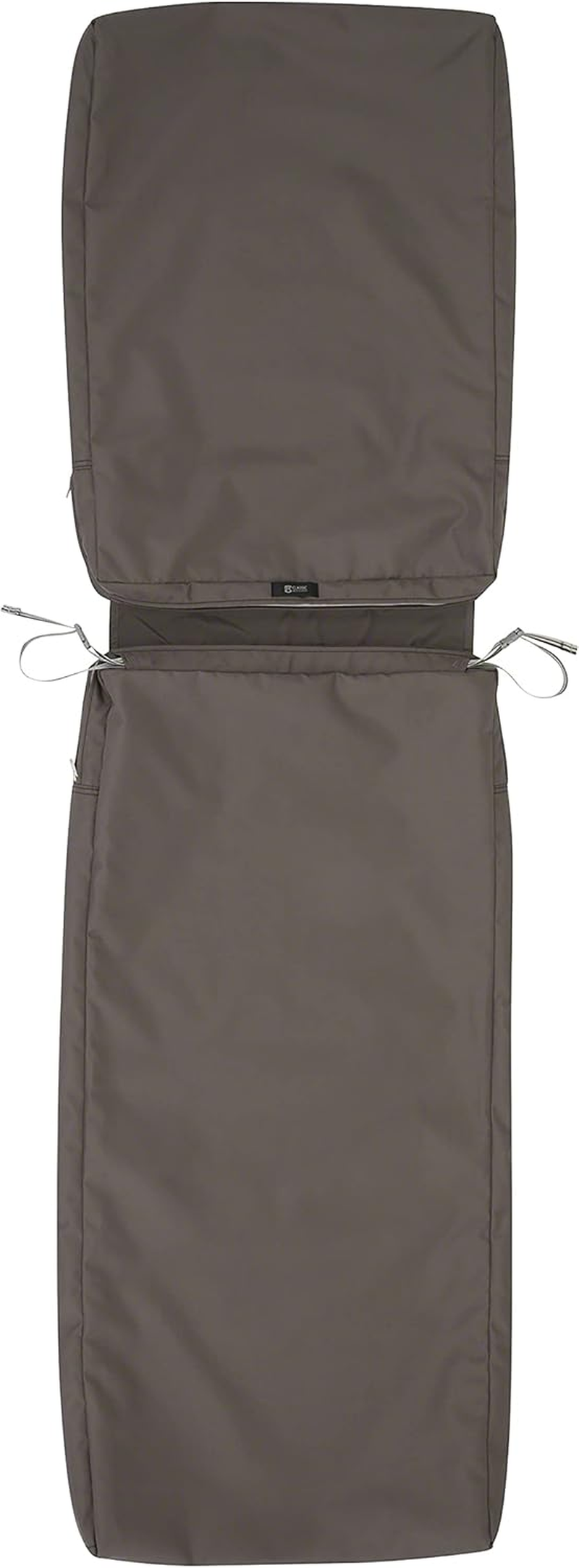 Classic Accessories Ravenna Water-Resistant 72 X 21 X 3 Inch Slip Cover for Patio Chaise Lounge Cushion, Espresso, Patio Furniture Cushion Covers