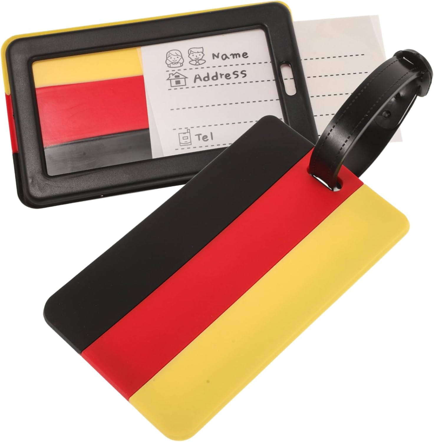 JEWEDECO 2Pcs Flag Luggage Tags Travel Suitcase Labels for Easy Identification Lightweight Portable Baggage Tag Travel Accessories For image number 1