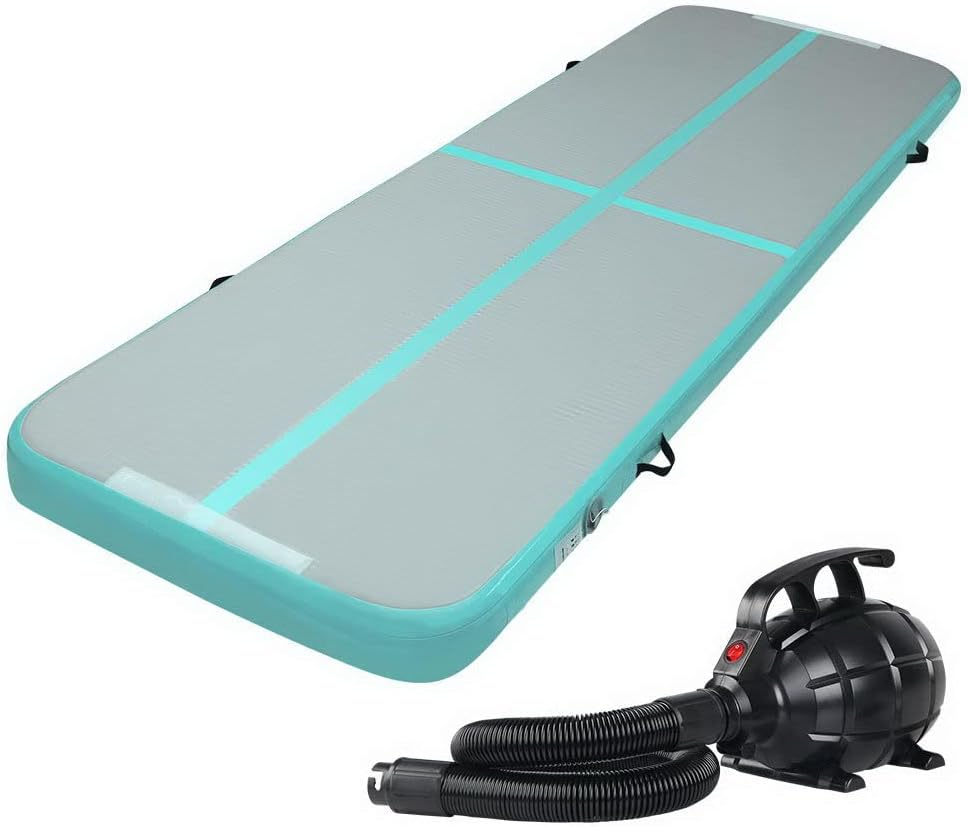 Air Track with Electric Pump Everfit 3/4/5/6M X 1M 10Cm/20Cm Thick Tumbling Airtrack Mat Inflatable Gymnastics Training Cheerleading Yoga Gym Professional Equipment
