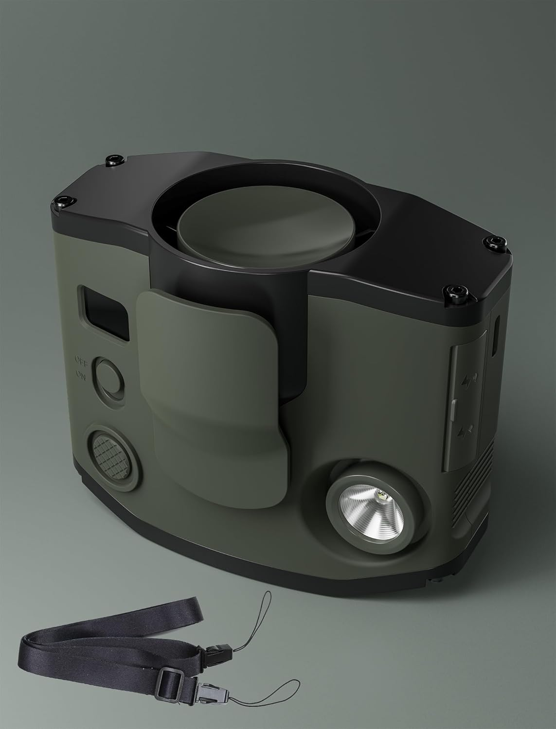 Portable Waist Clip Fan with LED Display, Light, 10000 Mah Small Belt Fan with Dual Clips and Lanyard, Personal Wearable Cooler with 3 Speeds, Small Necklace Fans, Shirt Fan for Hot Flashes, Jobsite