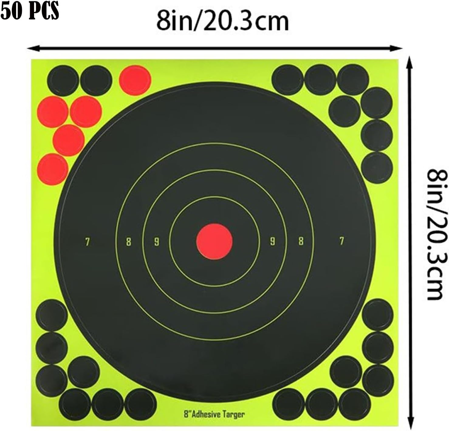 20.3CM Splatter Targets Paper, Self Adhesive Shooting Targets Paper, Shooting Practice Reactive Shooting Target Shots Target Paper, Bright Fluorescent Shot Marking Target Paper Splatter image number 2