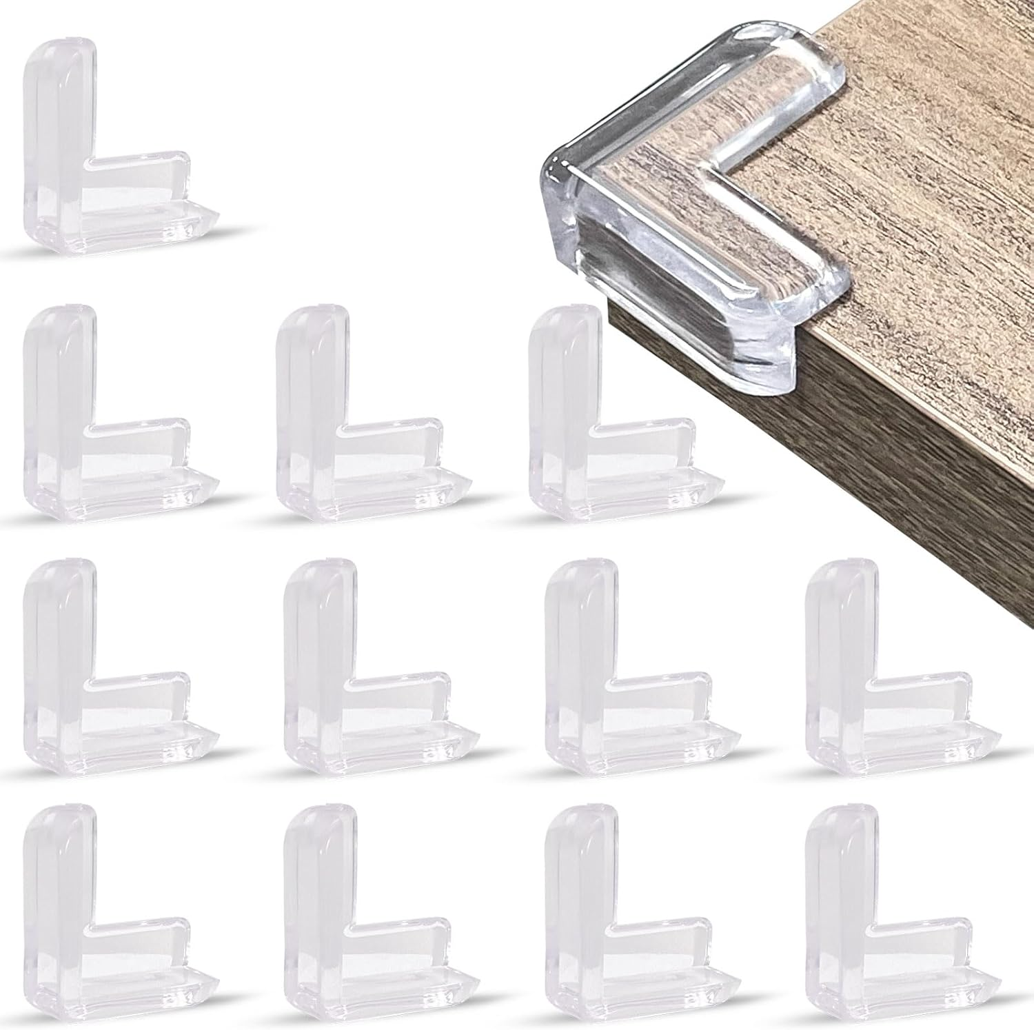 ASTIMESA Thickened Corner Protectors for Furniture, Clear Table Corner Covers Guards, Sharp Edge Bed Corner Bumpers Cushion for Countertop Desk Cabinets (L-Shape) (12 Pack) image number 6