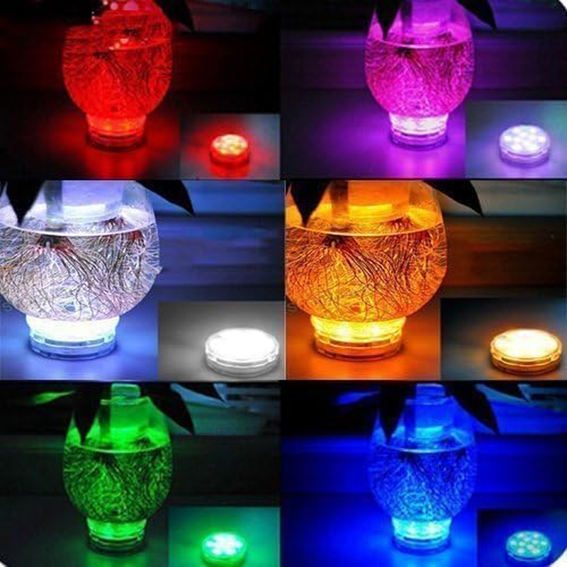 Hot Tub Submersible LED Pool Lights with Adhesive Back and Remote Control, RGB Color Battery-Powered Waterproof for Ponds, Decoration, Parties, Vase Bases, Spas, Aquariums (2-Pack) image number 3